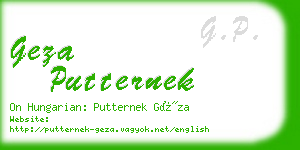 geza putternek business card